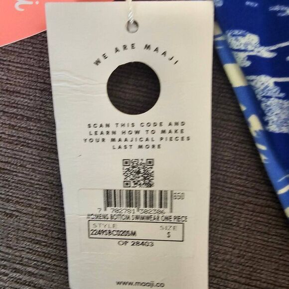 Maaji Iris Wild Daydream Reversible Bralette thin Side Bikini Bottom Size Small - Picture 7 of 16